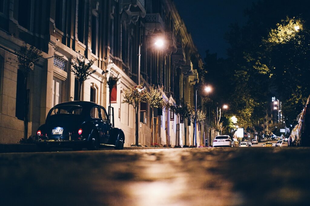 night time photo of a Beatle